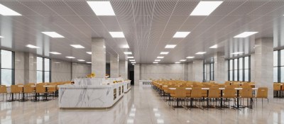 现代食堂3D模型下载